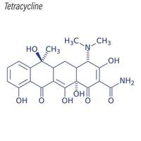 vector skelet formule van tetracycline. drug chemische molecuul.