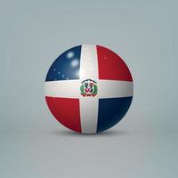 3D-realistische glanzende plastic bal of bol met vlag van dominica vector