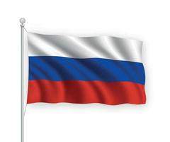 3D-zwaaiende vlag Rusland geïsoleerd op een witte achtergrond. vector
