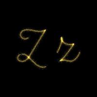 gouden glitter letter z, ster sparkle trail lettertype voor uw ontwerp vector