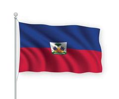 3D-zwaaiende vlag Haïti geïsoleerd op een witte achtergrond. vector