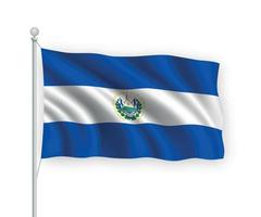 3d wapperende vlag van el salvador geïsoleerd op een witte achtergrond. vector