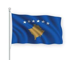 3D-zwaaiende vlag kosovo geïsoleerd op een witte achtergrond. vector