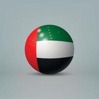 3D-realistische glanzende plastic bal of bol met vlag van verenigde a vector