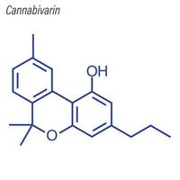 vector skeletformule van cannabivarine. drug chemische molecuul.