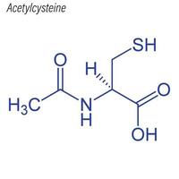 vector skeletformule van acetylcysteïne. drug chemisch molecuul