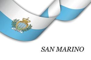 zwaaiend lint of spandoek met vlag van san marino vector