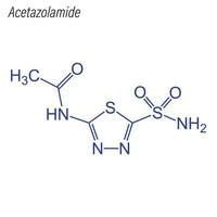 vector skeletformule van acetazolamide. medicijn chemisch molecuul