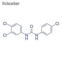 vector skelet formule van triclocarban. antimicrobiële chemische stof