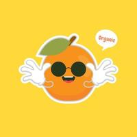 abrikozenvruchten emotie, emoji-tekens voor gezond voedselontwerp. Kleurrijk vriendelijk abrikozenfruit. leuk grappig personage. plat ontwerp. voor kinderen product. vector