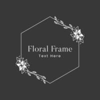 decoratief luxe bloemenframe bruiloft logo vector