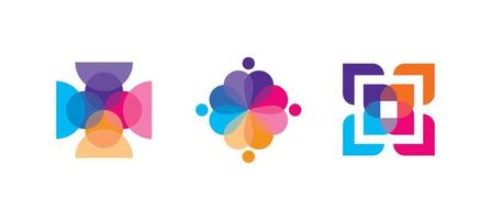 kleurrijke mensen logo ontwerp vector