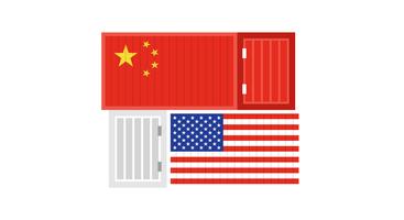 Handelsoorlog over de vectorillustratie van China en van de VS vector