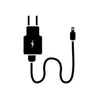 smartphone oplader pictogram vector. laad de batterij van de mobiele telefoon op. sjablonen voor verschillende behoeften, zoals het verkopen van elektronica en andere vector