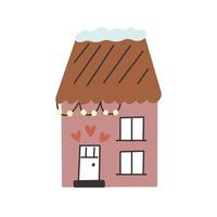 kerst winter huis scandinavisch vector