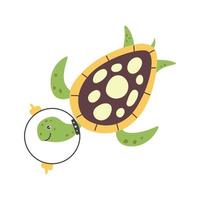 astronaut schildpad doodle vector