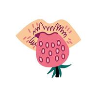 lippen aardbeien doodle vector