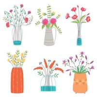 vector set vazen met bloemen