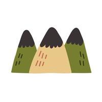 drie bergen met de hand getekend vector