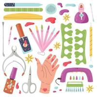 vector set manicure tools