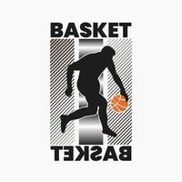 basketbalontwerp voor t-shirtontwerp en anderen vector