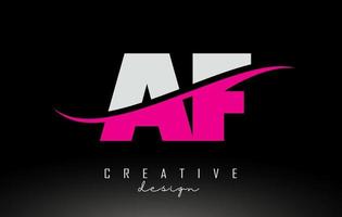 af af wit en roze letterlogo met swoosh. vector