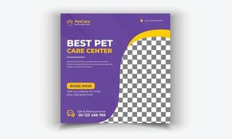 pet care promotie banner social media pack template vector