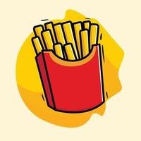 Franse frietjes vector voedsel illustratie