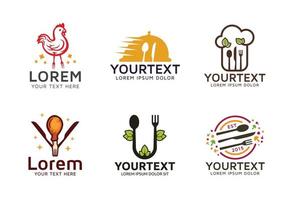 verzameling logo's voor eten en restaurants vector