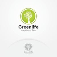 groen leven vector logo ontwerp