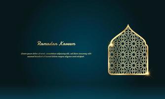 ramadan kareem achtergrond met gouden islamitische sieraad. vector