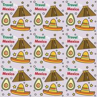 reis naar mexico doodle naadloos patroon vector ontwerp