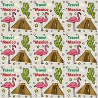 reis naar mexico doodle naadloos patroon vector ontwerp