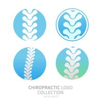 Logo voor handmatige therapie instellen. Chiropractie en andere alternatieve geneeswijzen. Dokter, opleidingen. Vectorillustratie platte verloop vector