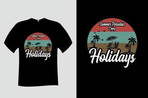 zomerparadijs geniet van vakantie t-shirt vector