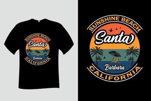 zonneschijn strand santa barbara californië zomer t-shirt vector