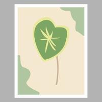 abstracte groene bladkunst afbeelding voor wanddecoratie. geschikt voor woonkamerdecoratie. vector illustratie