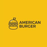 Amerikaans klassiek burgerhuislogo. Logo voor restaurant of café of fast food. Vector illustratie