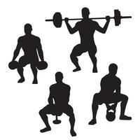 bodybuilding sportschool pictogram silhouet vector