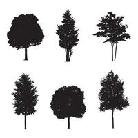 bomen silhouet icon set vector