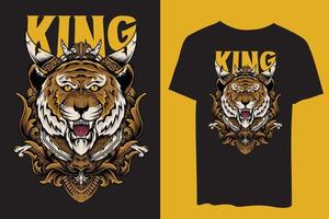 tijger koning t-shirts ontwerp, koning tshirt, tijger, vector