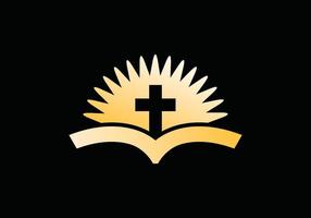 symbool pictogram kruis en zon logo ontwerp inspiratie vector