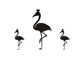 flamingo met koksmuts logo symbool ontwerp vector