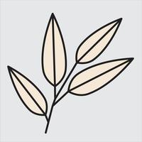 eenvoud bloemenblad tekening plat ontwerp. vector