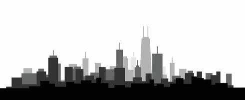 eenvoud moderne stadsgezicht skyline op witte achtergrond. vector