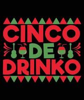 cinco de drinko party mannen vrouwen jeugd t-shirt ontwerp vector