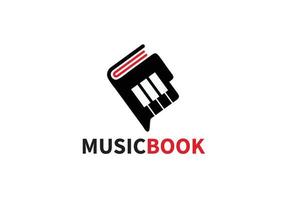 logo pictogram ontwerp muziek piano en boek symbool sjabloon vector