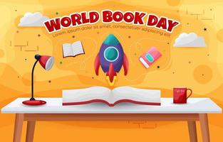 wereld boeken dag achtergrond vector