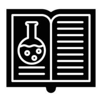 chemie open boek glyph icon vector