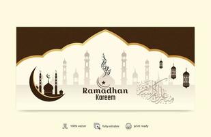 ramadan kareem traditioneel islamitisch festival religieus webbannerontwerp, post op sociale media vector